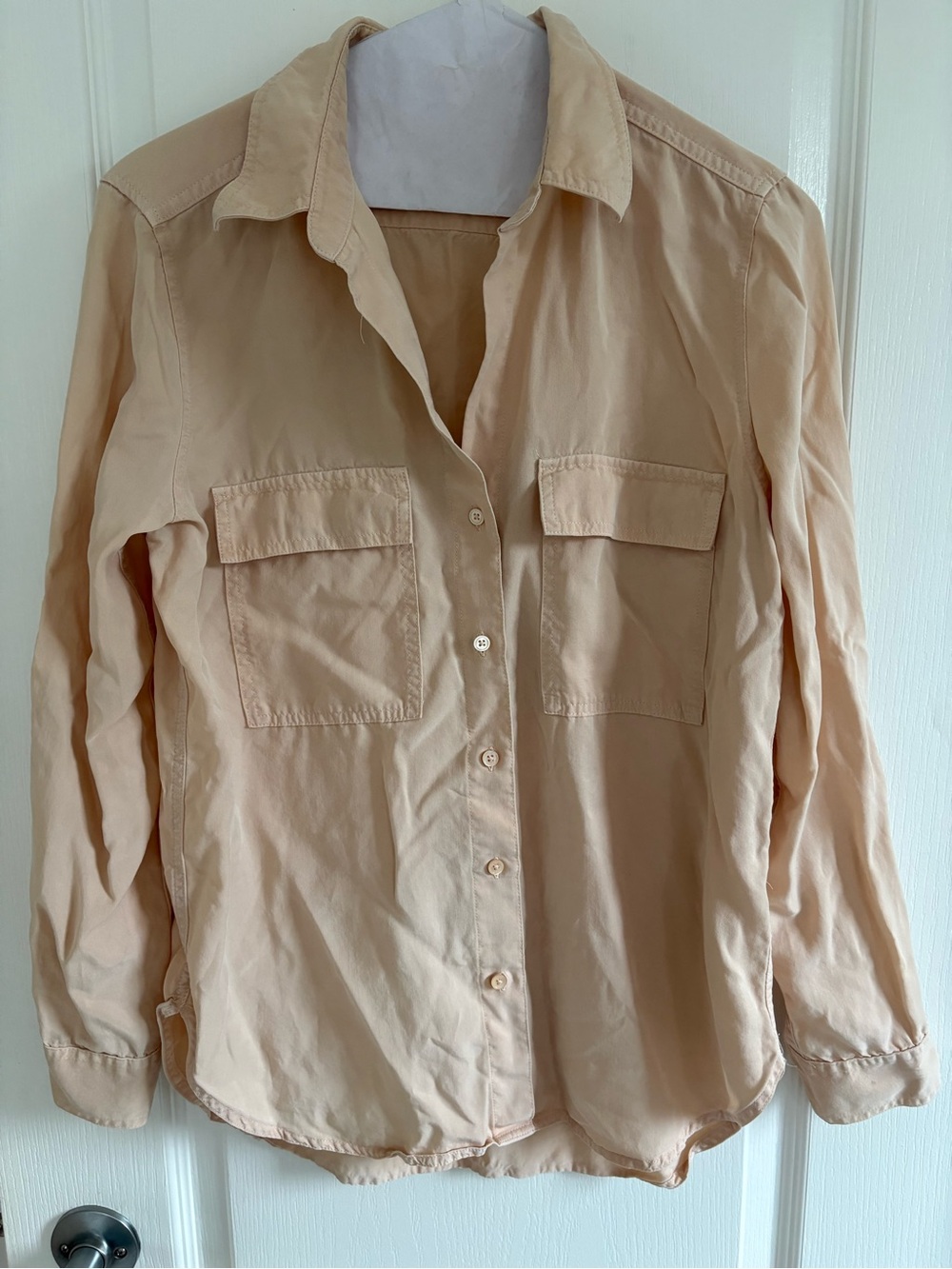 Babaton Soft Beige Button-Down Utility Shirt